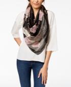 I.n.c. Houndstooth Floral Square Scarf, Created For Macy's