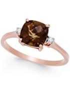 Smoky Quartz (1-2/3 Ct. T.w.) And Diamond Accent Ring In 14k Rose Gold