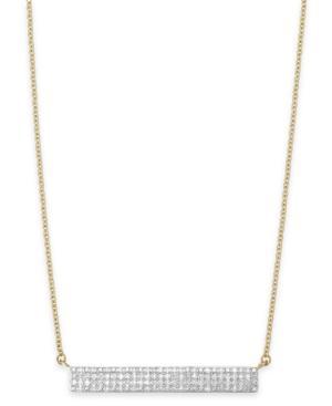 Wrapped Diamond Bar Pendant Necklace In 10k Gold (1/4 Ct. T.w.)