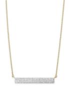 Wrapped Diamond Bar Pendant Necklace In 10k Gold (1/4 Ct. T.w.)