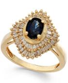 Sapphire (9/10 Ct. T.w.) And Diamond (1/2 Ct. T.w.) Ring In 14k Gold