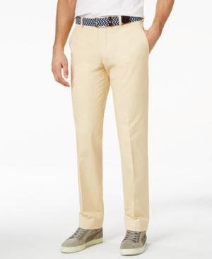 Bar Iii Khaki Solid Cotton Slim-fit Pants, Only At Macy's