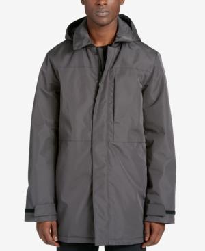 Dkny Men's Full-length Raincoat With Removable Hood