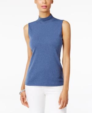 Karen Scott Petite Mock-neck Tank Top, Only At Macy's