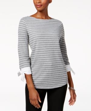 Charter Club Tie-sleeve Top, Created For Macy's