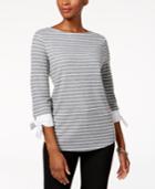 Charter Club Tie-sleeve Top, Created For Macy's