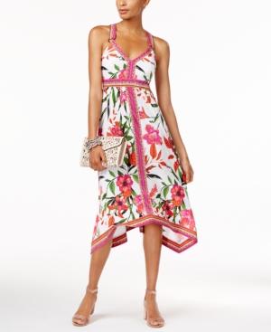 Inc International Concepts Petite Printed Handkerchief-hem Dress, Only At Macy's