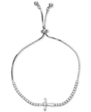 Tiara Cubic Zirconia East West Cross Bolo Bracelet