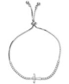 Tiara Cubic Zirconia East West Cross Bolo Bracelet