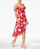 Minkpink Enchanted Rose Cold-shoulder Wrap Dress