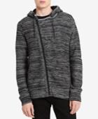 Calvin Klein Jeans Men's Asymmetrical Full-zip Sweater With Fleece-line Hood