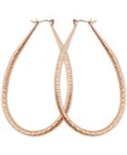 Guess Gold-tone Wire-wrapped Teardrop Hoop Earrings