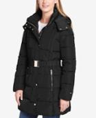 Tommy Hilfiger Belted Hooded Puffer Coat