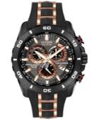 Citizen Men's Chronograph Eco-drive Black With Rose Gold-tone Stainless Steel Strap 45mm At4029-01e