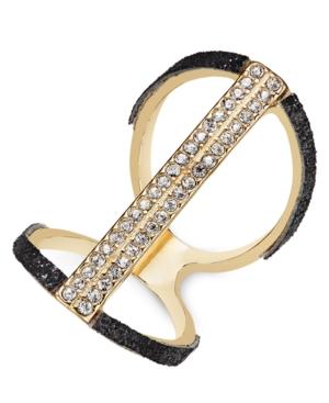 Thalia Sodi Gold-tone Glitter And Crystal Bar Ring, Only At Macy's