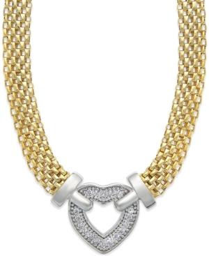 Diamond Heart Necklace In 14k Gold Vermeil And Sterling Silver (1/10 Ct. T.w.)