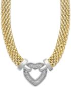 Diamond Heart Necklace In 14k Gold Vermeil And Sterling Silver (1/10 Ct. T.w.)