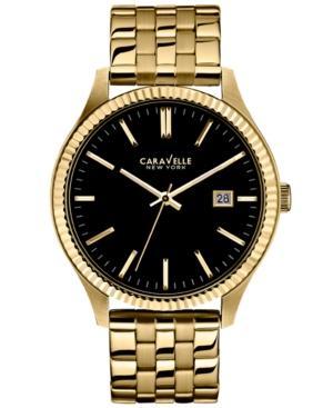 Caravelle By Bulova Men's Gold-tone Stainless Steel Bracelet Watch 41mm 44b105
