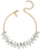 Inc International Concepts Gold-tone White And Metallic Marquise Stone Choker Necklace, Only At Macy's