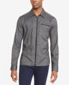 Kenneth Cole Reaction Men's Herringbone Zip-front Shirt
