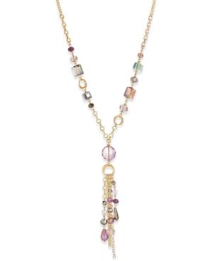 Inc International Concepts Gold-tone Multi-beaded Tassel Lariat Necklace, Created For Macy's