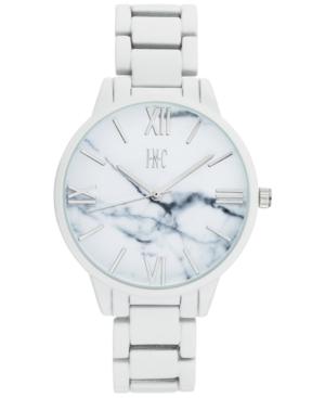 I.n.c. Women's White Rubberized Link Bracelet Watch 38mm, Created For Macy's