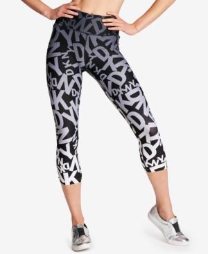 Dkny Sport Logo Printed Cropped Active Leggings