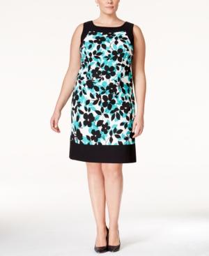 Jessica Howard Plus Size Sleeveless Printed Sheath Dress