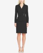 Tahari Asl Shawl-collar Asymmetrical Skirt Suit