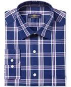 Club Room Men's Classic/regular Fit Framed Triple Plaid Dress Shirt, Only At Macy's