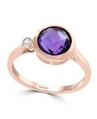 Effy Amethyst (1 1/2 Ct. T.w.) And Diamond Accent Ring In 14k Rose Gold