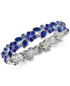 2028 Silver-tone Blue Flower Petal Stretch Bracelet, A Macy's Exclusive Style