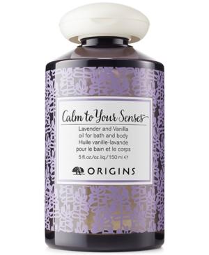 Origins Calm To Your Senses Lavender And Vanilla Oil For Bath And Body, 5 Oz