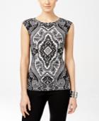 Inc International Concepts Printed Embellished Top, Only At Macy's