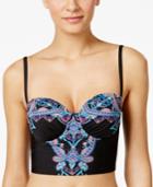 Kenneth Cole Reaction Dreamwear Border-print Crop Bikini Top Women's Swimsuit