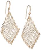 Filigree Weave Textured Drop Earrings In 14k Gold