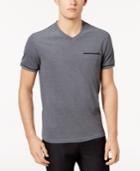 Ryan Seacrest Distinction Men's Pique Snap V Neck Knit Modern-fit Shirt, Created For Macy's