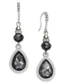 Inc International Concepts Silver-tone Jet Stone Drop Earrings, Only At Macy's