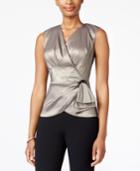 Alex Evenings Pleated Faux-wrap Blouse