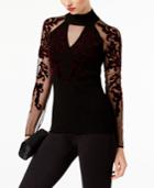 Inc International Concepts Flocked-velvet Illusion Sweater, Created For Macy's