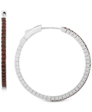 Rhodolite Garnet Hoop Earrings (1-5/8 Ct. T.w.) In Sterling Silver