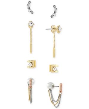 Bcbgeneration Tri-tone Imitation Pearl And Stone Earring