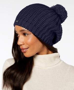 Steve Madden Ribbed-knit Pom Pom Beanie