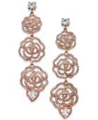Kate Spade New York 14k Rose Gold-plated Pave Rose Triple Drop Earrings