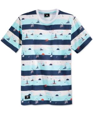 Lrg Men's Grand Voyage Graphic-print Stripe T-shirt