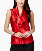 Nine West Satin Tie-neck Top