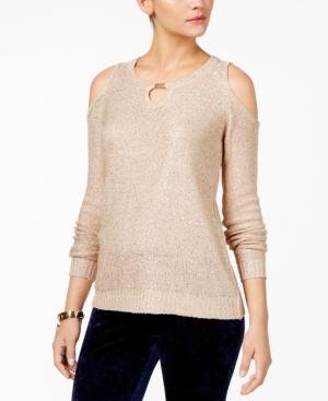 Thalia Sodi Cold-shoulder Sequined Sweater, Created For Macy's