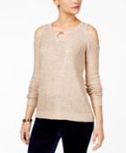 Thalia Sodi Cold-shoulder Sequined Sweater, Created For Macy's