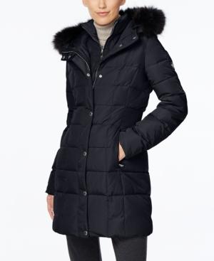 Calvin Klein Faux-fur-trim Water Resistant Down Puffer Coat