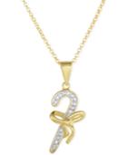 Victoria Townsend Diamond Accent Candy Cane Pendant Necklace In 18k Gold Over Sterling Silver